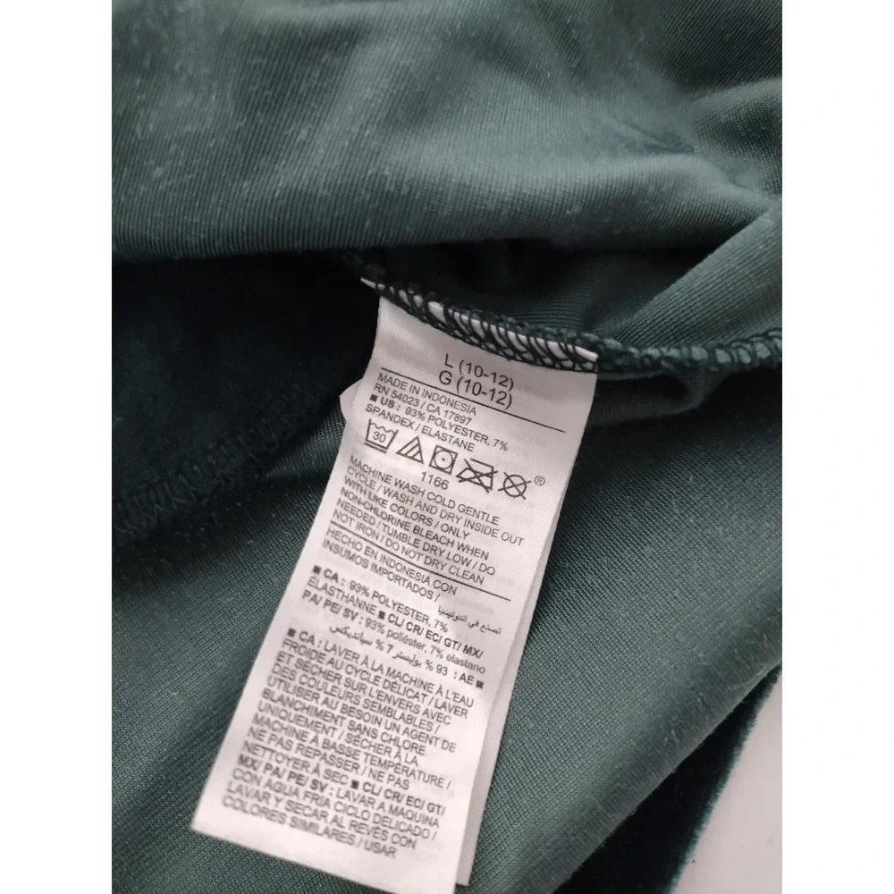 Old Navy Girls Green Velvet Long Sleeve Empire Waist Dress Size L 10-12 Holiday‎